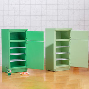 1:12 DIY casa de muñecas de madera modelo en miniatura Mini escena de cocina con refrigerador de doble puerta casa de juegos para muñecas - Product Image 2