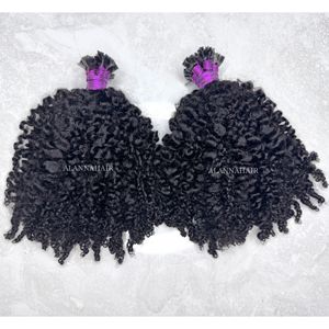 Mới đến chất lượng tốt nhất afro kinky tóc con người tip phẳng phần mở rộng tóc cambodian con người Trinh Nguyên kinky xoăn tóc k lời khuyên - Product Image 4