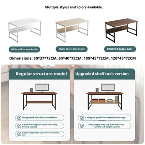 <span class=keywords><strong>Tavolo</strong></span> Moderno Compatto per Laptop, Scrivania <span class=keywords><strong>Salvaspazio</strong></span> in Legno con Scaffale Portaoggetti per Casa e Ufficio, Scrivania per Studenti - Product Image 4