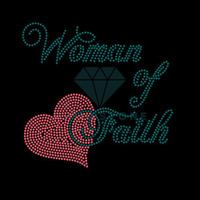 Femme Faith Bling Transfer Hotfix Iron-on Crystal Diamond Rhinestone Decal Motif Rhinestone Design for Hot Application