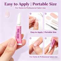 Kit de manucure portable professionnel de haute qualité avec colle gel jetable, lime à ongles, bâtonnets en bois et écouvillons à l'alcool