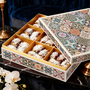 Boîte-cadeau de luxe en carton rigide pour dattes, <span class=keywords><strong>vide</strong></span>, pour l'emballage et la présentation de dattes, idéale pour les célébrations festives - Product Image 1