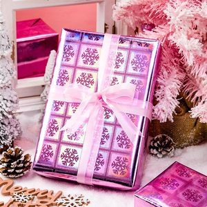 Holographic Pink Snowflake Gift <b>Wrapping</b> <b>Paper</b> 17 In X 32.8 Ft Metallized Single Side Christmas Packaging - Product Image 2