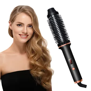 New Model 3 In 1 Hot Air Brush Powerful Hair Straightening Comb Private Labeling One Step Hair Dryer Brush with LCD