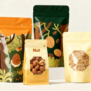 Bolsas Doypack de Mylar al por mayor de fábrica, con ventana transparente, acabado mate, resellables con cierre zip, para envasado de snacks, alimentos y frutos secos - Product Image 1