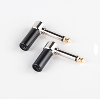 Connecteur audio mono 6,35 mm à angle droit, corps noir, soudure dorée, vente en gros d'usine pour instruments de musique