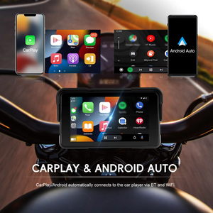 Podofo Écran portable pour moto de 5 pouces avec CarPlay pour iPhone et Android Auto BT IP68 Étanche Capteur de lumière automatique Antivol - Product Image 3