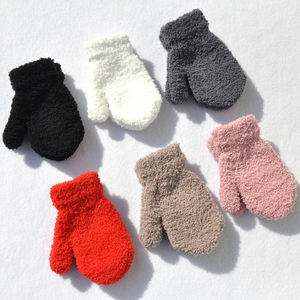 Infantile Bébé Doux Hiver Tricoté Plein Doigt Mitaines Enfants Épais Chaud Gants Corail Polaire Gants pour 1-4Y Enfant D031 - Product Image 3