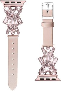 Cinturino in vera pelle di lusso con cinturino in Glitter e diamanti con cinturino Shinny resistente da <span class=keywords><strong>ragazza</strong></span> per Apple Watch cinturino di ricambio - Product Image 4