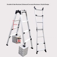 Échelle combinée escamotable double usage en alliage d'aluminium, personnalisable OEM, portable en plastique pour usage tout-terrain