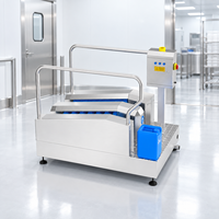 Station d'hygiène pour le personnel des usines alimentaires avec machine de nettoyage des semelles de chaussures et système d'entrée en salle blanche