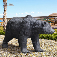 Statues de sculpture d'ours noir en bronze pour l'extérieur de manoir de grande taille