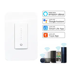 Homekit-Interruptor de atenuación de luces para el hogar, dispositivo de control táctil digital dual led de 400w, con Wifi, americano