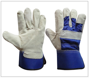 Gants de sécurité en cuir, longueur poignet, respirants, écologiques, style décontracté, hiver, usage extérieur, bleu et blanc - Product Image 1