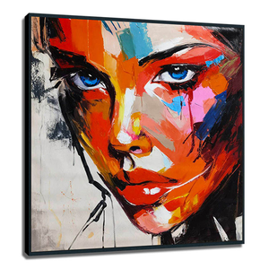 Peinture à l'huile originale <span class=keywords><strong>moderne</strong></span> faite à la main, portrait de femme <span class=keywords><strong>abstrait</strong></span> sur mesure, décoration murale personnalisée sur toile, <span class=keywords><strong>cadre</strong></span> en bois - Product Image 1
