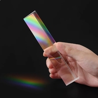 Prismes optiques personnalisés de haute précision Prisme triangulaire arc-en-ciel équilatéral en quartz fondu trempé