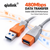 Kabel Ekstensi USB 2.0 USB A Male ke Female 480Mbps Kabel Data untuk Komputer Laptop Printer