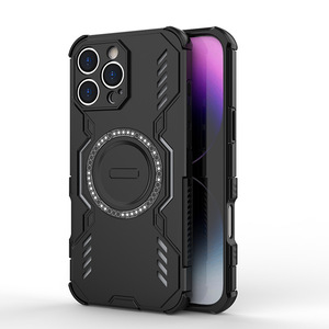 Coque de téléphone portable 2 en 1 en PC rigide et TPU antichoc avec étuis magnétiques pour iPhone 17 Plus 13 15 16 Pro Max - Product Image 1