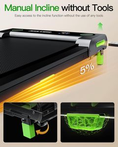 Tapis roulant électrique de bureau avec moteur de 0,5 CV, télécommande, écran LED - pliable pour une utilisation à domicile - Product Image 3