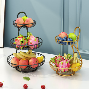 Dropshipping Porte-assiette à fruits <span class=keywords><strong>en</strong></span> métal Table à manger Rangement pour snacks Salon Table basse <span class=keywords><strong>Panier</strong></span> à fruits de bureau pour usage domestique - Product Image 3