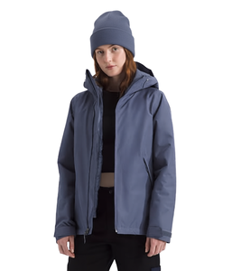 Veste en jean grise premium pour femme avec capuche, détails zippés, tissu tricoté, manches longues, style tendance, personnalisation disponible - Product Image 1
