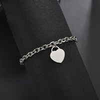 Joyería de Oro Rosa al por Mayor, Estilo Coreano, Pulsera de Moda de Alta Gama, Colgante de Corazón en Blanco, Pulsera Personalizada para Mujer