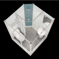 Dosettes de salle de bains modulaires entièrement pré-arrangées, ensemble complet de douche à vapeur