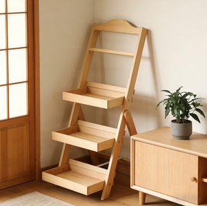 Estante Plegable de Madera de <span class=keywords><strong>Pino</strong></span> de Tres Niveles con Pizarra Blanca en la Parte Superior, Tipo Vertical, Multifuncional, Ecológico, Impermeable - Product Image 2