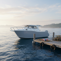 Yacht de luxe en aluminium, catamaran, bateau de pêche à console centrale, 8,8 m, commande par écran tactile, moteur diesel, vitesse de 30 à 35 nœuds, fabrication en usine