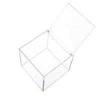 Boîte de rangement carrée en acrylique transparent 10x10 avec couvercle, anti-poussière, pour la maison et le bureau