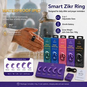 Digital Tasbih Ring Prayer Beads Islamic Electronic SQ976 5-in-1 Size <b>Clock</b> Smart Rings IP67 Waterproof Ensures Durability in Va - Product Image 4