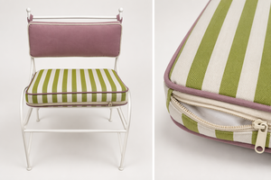 Sillón de Exterior con Rayas de Color Personalizado, Estructura Metálica Resistente a la Oxidación, Silla de Jardín de Lujo <span class=keywords><strong>para</strong></span> Terraza o Estudio Creativo - Product Image 5