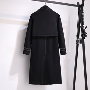 Metallschnallen-Trenchcoat in Mittellänge für Damen Locker Geschnittener Knielanger Schicker Mantel - Product Image 3