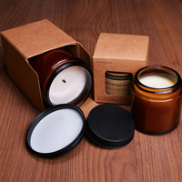 Bougies d'aromathérapie en cire de soja naturelle, faites à la main, en gros, pots en verre brun, décoration d'intérieur, pour les fêtes, le Ramadan