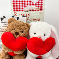 Vente en gros usine : Peluche Ourson Amour et Lapin Cœur à câliner, personnalisable avec logo OEM/ODM, Cadeau Saint-Valentin