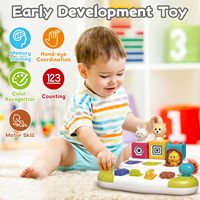 Jouet éducatif Montessori pour l'apprentissage précoce, boutons de couleurs, cognition, motricité fine, cadeau pour bébé, jouet animal pop-up pour nourrissons
