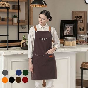 Tablier de travail personnalisé avec logo, haute qualité, taille adulte, réglable, tendance, pour femmes et hommes, artistes, salons de coiffure, baristas, cafés, boulangeries - Product Image 2