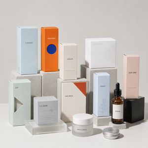 Cajas de Embalaje Dermocosméticas, Cartones de Papel Impresos para Limpiador, Sérum, <span class=keywords><strong>Crema</strong></span> <span class=keywords><strong>Hidratante</strong></span>, <span class=keywords><strong>Crema</strong></span> para Ojos con SPF, Etiqueta Personalizada, Proveedor Mayorista - Product Image 1
