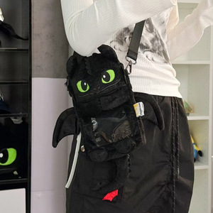 Adorabile zaino in peluche senza denti carino morbido come addestrare la tua borsa a tracolla con animali di peluche drago per telefono ed elementi essenziali - Product Image 3