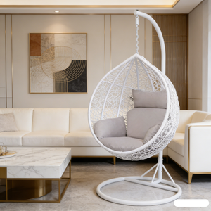 Columpio para Patio Trasero, Columpio Interior para Sala de Estar, Columpio de Madera y Ratán para Niños, Silla Colgante de <span class=keywords><strong>Jardín</strong></span>, Silla Colgante de <span class=keywords><strong>Plástico</strong></span> Transparente Tipo Huevo - Product Image 6