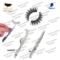 Pince à épiler en acier inoxydable à pointe inclinée, outils applicateurs – Ensemble durable et écologique, vente en gros, personnalisable OEM