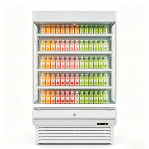 Vitrina refrigerada comercial de gran capacidad con estantes de varias capas, utilizada para la venta minorista de yogur y bebidas. - Product Image 1