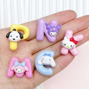 卡通字母树脂护身符Sanrios Kuromi护身符旋律肉桂卷Diy手机套装饰 - Product Image 1