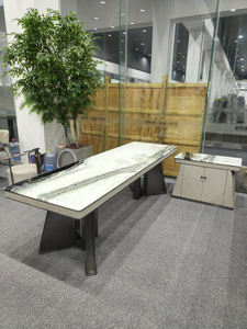 Table basse en marbre blanc panda moderne et écologique personnalisée avec finition polie pour une utilisation en intérieur dans les hôtels - Product Image 2