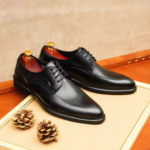 Zapatos Oxford de Cuero Genuino de Alta Calidad para Hombre, Estilo Casual de Negocios, con Cordones, Punta en Pico, para Novios, Todas las Temporadas, con Suela de Goma, 2025 - Product Image 4