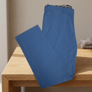 Handee Men's Blue <b>Wool</b>/Cashmere Woven Button Fly Golf Clothing Long <b>Pants</b> - Product Image 2