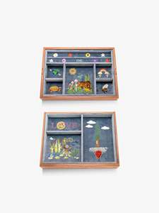 Caja de Joyería con Temática de Flora y <span class=keywords><strong>Fauna</strong></span>, Caja de Madera de Nogal para Pulseras y Collares, Estuche de Almacenamiento de Pendientes Bordado en Terciopelo Personalizado - Product Image 2