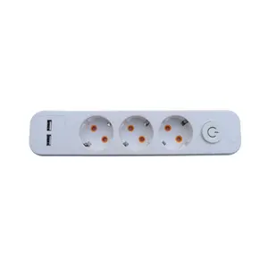 3-way/2 pin Extension Socket/EU Standard/Ground/ main switch/2Xusb extension cord power strip electrical sockets extension board