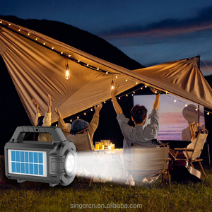 ZQS-T06 chống Mùa Thu Đèn Pin Powered Bass Stereo không dây BT Loa FM Đài phát thanh di động không dây năng lượng mặt trời sạc Torch Loa - Product Image 6