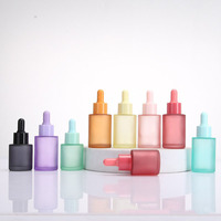 Bonbonfarbene 1oz 30ml 20ml Luxus Ätherische Öl-Flaschen Bunte Lila Glas-Tropfflasche Kosmetik-Glasflasche mit Pipette
